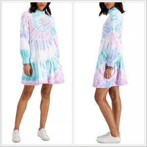 NWT Style & Co Tie Dye Mock Neck Long Sleeves Dress Medium